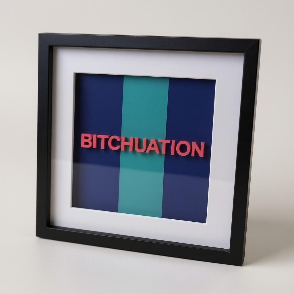 3D Wandbild "BITCHUATION" | Witziges Büro Deko Schild | Sarkasmus Geschenk Freundin | Modern Art Schwarz Blau Pink | Personalisiert 20x20