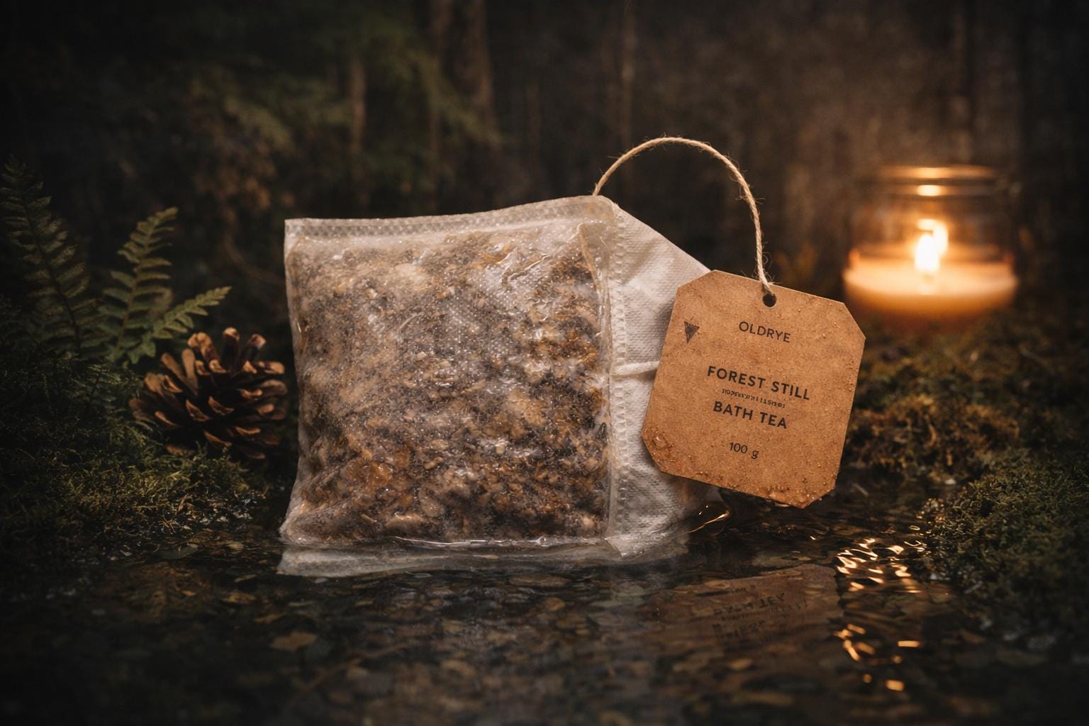 FOREST STILL Bath Tea · Handgemachter Bio Kräuter Badetee · Aromatherapie Kräuterbad · Nachhaltig & Natürlich · Waldkräuter · 100 g Wellness